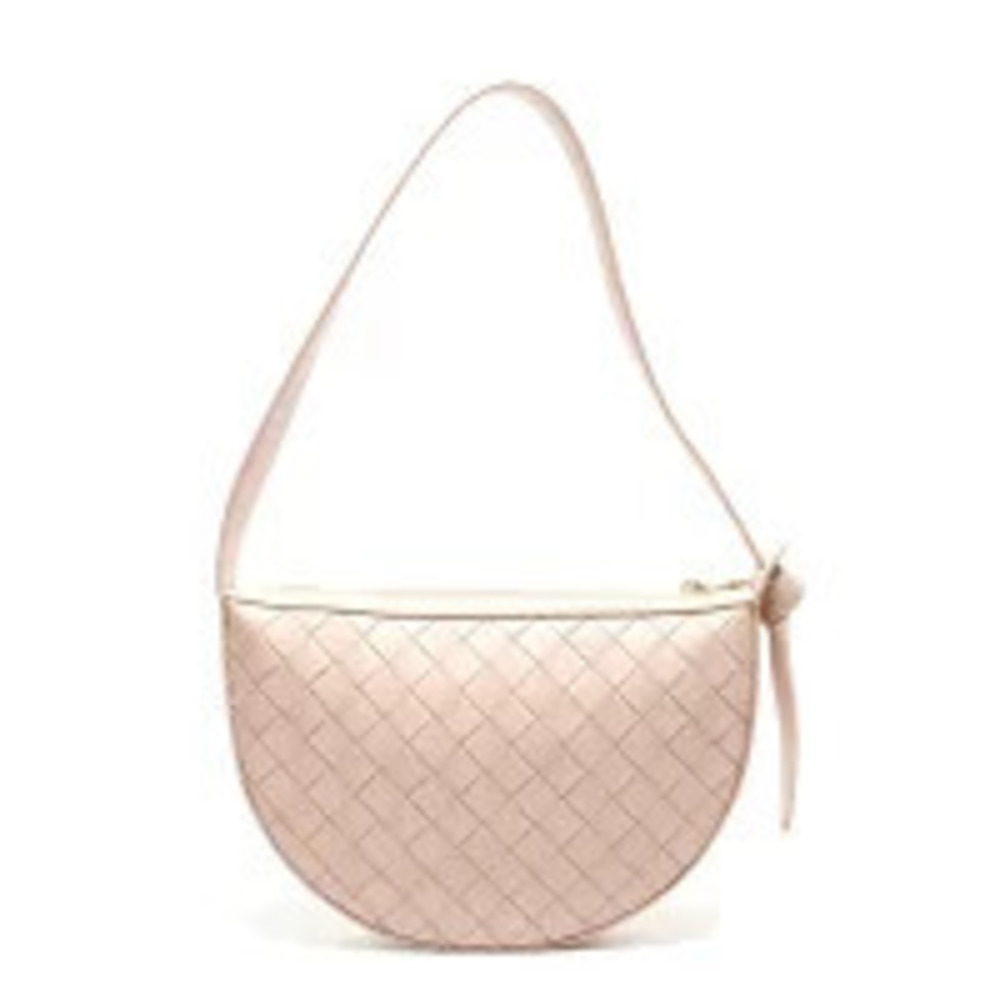 Bottega Veneta Sunrise Intrecciato Hobo Bag Pink